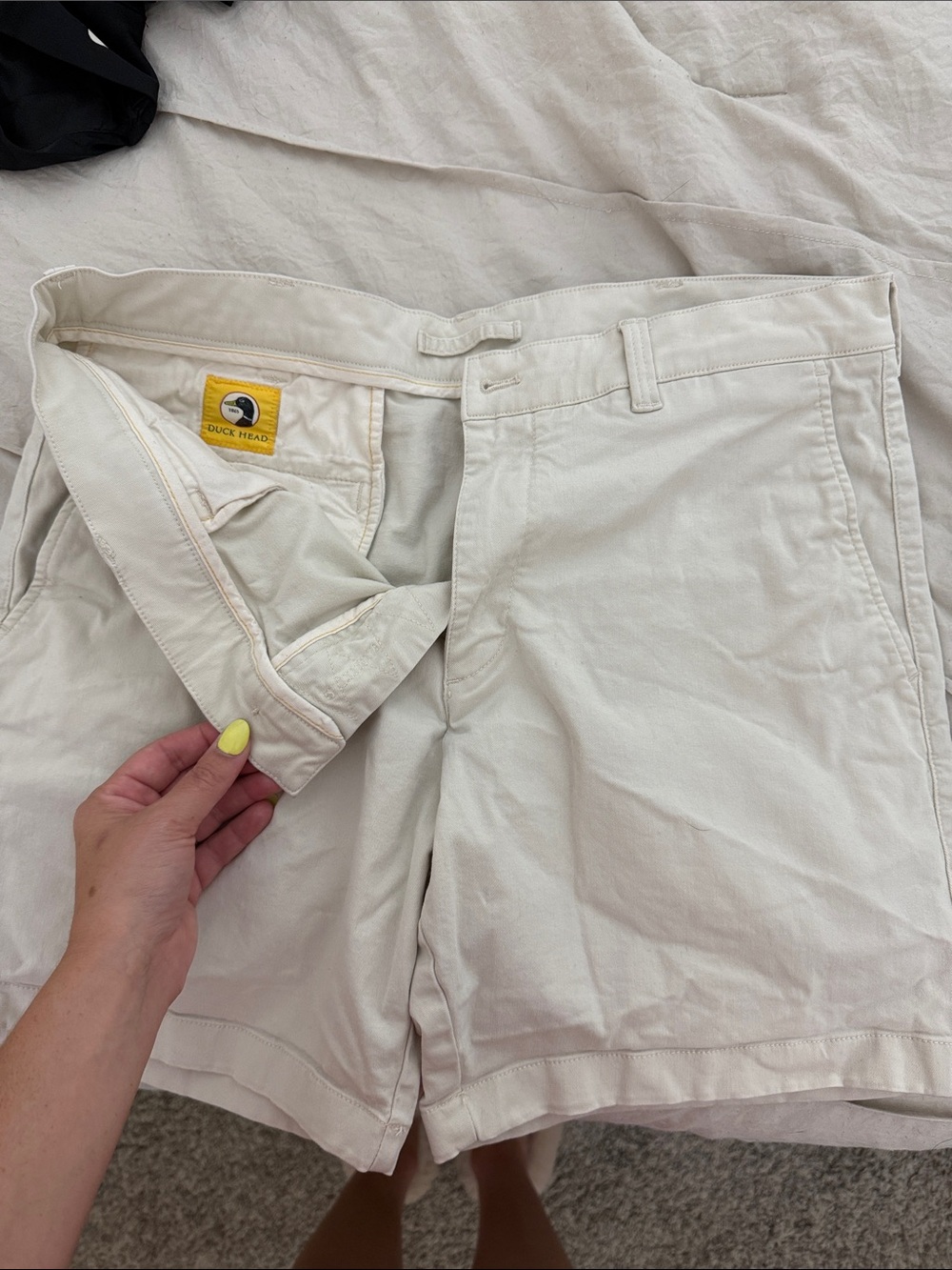 Duck Head Off-White Cotton Casual Shorts